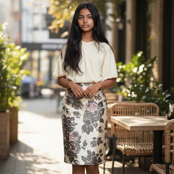 Dresses & Skirts - MIAH Floral Metallic Brocade Pencil Skirt ✨